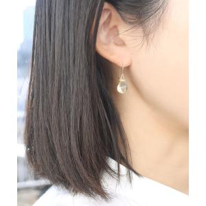 anq.（アンク） ピアス 「anq.」K10 ペアシェイプ ダイヤモンドパヴェ