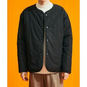 ジャケット ノーカラージャケット リバーシブルキルティングブルゾン