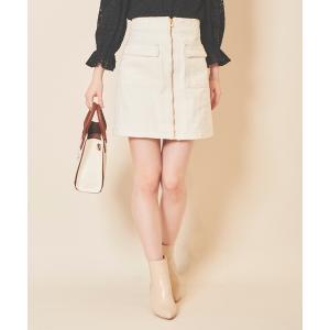 スカート フロントファスナーデニムミニスカート