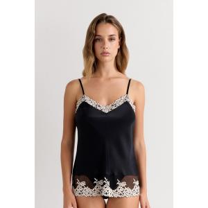 インナーシャツ 肌着 Pretty Flowers シルク キャミソール トップ レディース
