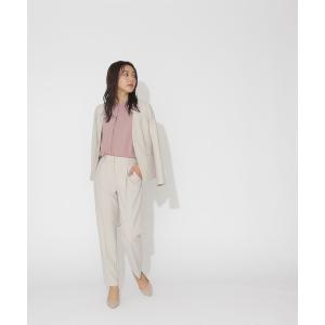 ジャケット ノーカラージャケット [洗える]ステファニー平二重織SET UP ジャケット