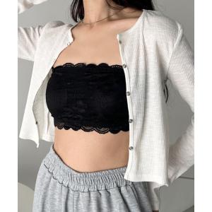 チューブトップ 2WAY総レースバックホックブラトップ