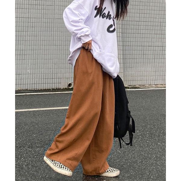 ワイドパンツ パンツ 「.KOM/ドットケーオーエム」ルーズシルエット コットンワイドカラーパンツ ...