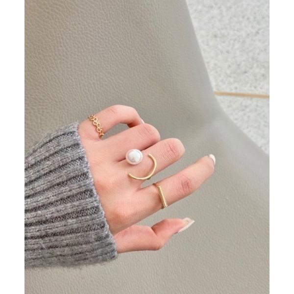 指輪 リング デザインパールリング3点セット レディース