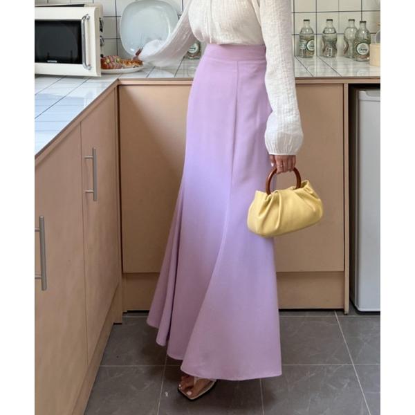 ロング スカート カラージョーゼットマーメイドロングスカート