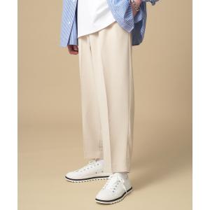 パンツ スラックス リネンタッチスリムテーパードスラックス