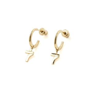 ピアス レディース 7 Cross Gold Hoop Earrings