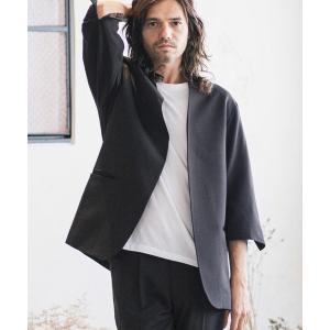 ジャケット ノーカラージャケット mj8430-Stretch TR Minimal Collarless 3-4 Sleeve Easy Jacke