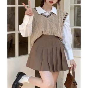 Asterellivi スカート プリーツミニスカート インナーパンツ付き