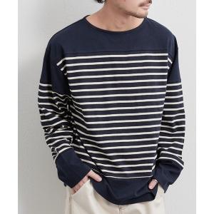 tシャツ パネル切替バスクボーダープルオーバーTee メンズ レディース