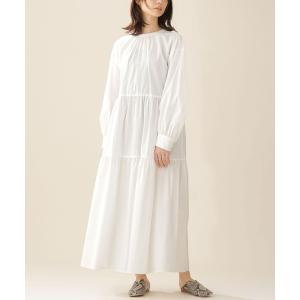 ワンピース ティアードバックリボンワンピース 長袖 レディース