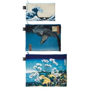 ポーチ 「LOQI/ローキー」ジップポケット (リサイクル） 3pcs set レディース