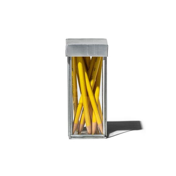 収納 GLASS BOX WITH RECYCLE STEEL LID Pen Stand