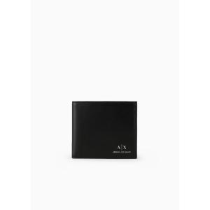 財布 メンズ 「A|X アルマーニ エクスチェンジ」A|Xロゴ　二つ折りレザー財布（コインケース付き）