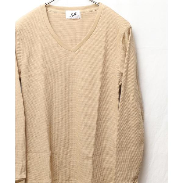 tシャツ 「Bd」Vネックワッフルカットソー 半袖 レディース メンズ