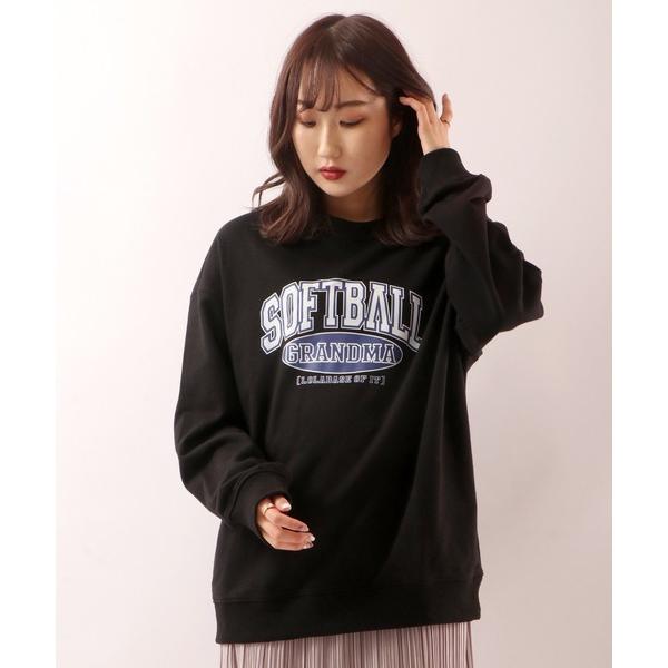 トレーナー スウェット オーバーサイズ　SOFT BALL カレッジロゴトレーナー メンズ レディー...