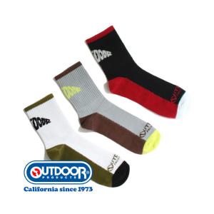 靴下 クオーター丈アウトドアロゴソックス　セット　メンズ／25-27cm／OUTDOOR