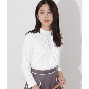 シャツ ブラウス [洗える]ピンタック七分袖ブラウス