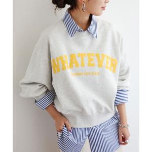 トレーナー スウェット カレッジロゴプリント裏毛スウェットトップス レディース