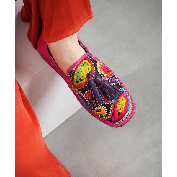 デッキシューズ モカシン タッセル付きエスパドリーユ レディース