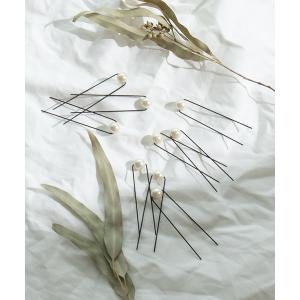 髪飾り　パールUピン「10本セット」 レディース