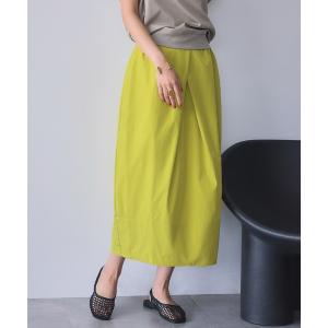 スカート ボックスタックコクーンシルエットミディ丈スカート