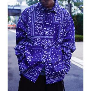 シャツ ブラウス メンズ rovtski PREMIUM LS SHIRT/プレミアム 総柄 オーバーサイズシャツ 長袖｜zozo