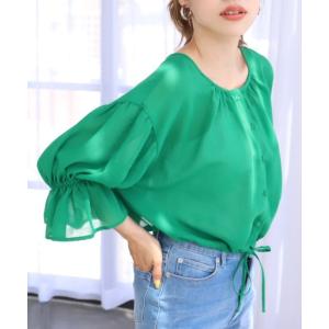 シャツ ブラウス エステルシアーガーゼ キャンディスリーブ カーデブラウス