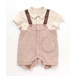 ベビー服 サスペンダーレイヤードロンパス