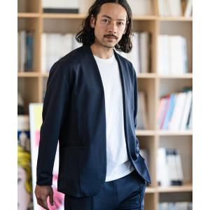 ジャケット ノーカラージャケット mj8453- ピンタック入りストレッチポンチノーカラージャケット メンズ