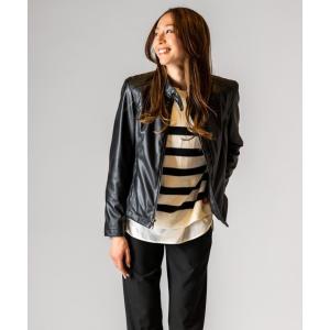 レザージャケット ライダース 「BANANA REPUBLIC FACTORY STORE」ヴィーガンレザージャケット レディース