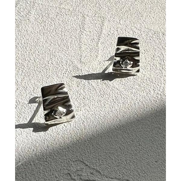 ピアス foun.Crumple pierce SILVER シルバー925 ダイヤモンド クランプ...