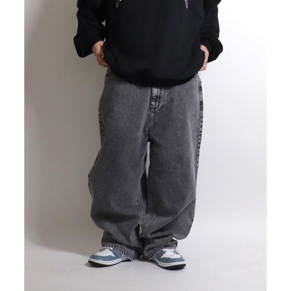 ワイドパンツ ジーンズ ILL'S / イルズ ケミカルウォッシュワイドバギーパンツ メンズ レディ...