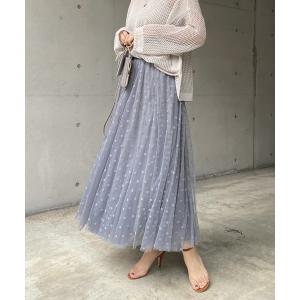 スカート ドットフロッキーチュールスカート