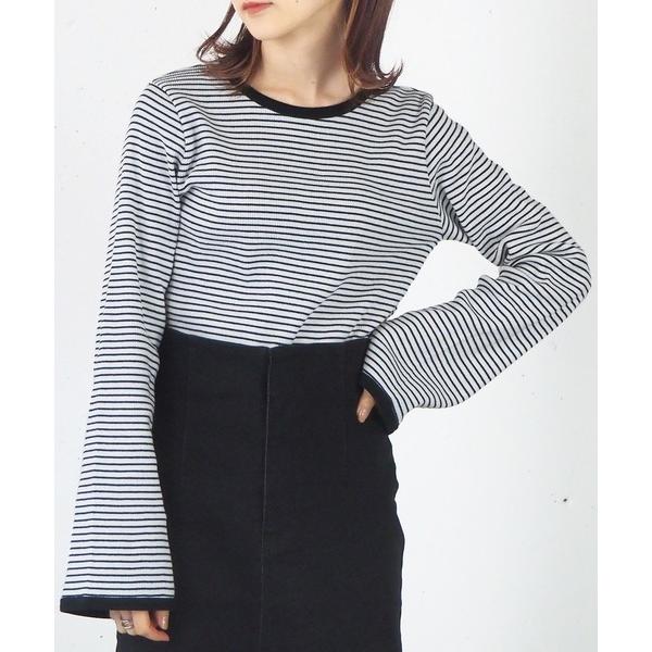 tシャツ 「ZOZO限定アイテム」ボーダーフレア袖ロンT レディース