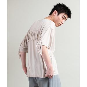 メンズ tシャツ Tシャツ DISCOVERED ディスカバード / DAMAGE FRINGE CUTSEWN ダメージ加工フリンジビッグシルエット｜zozo