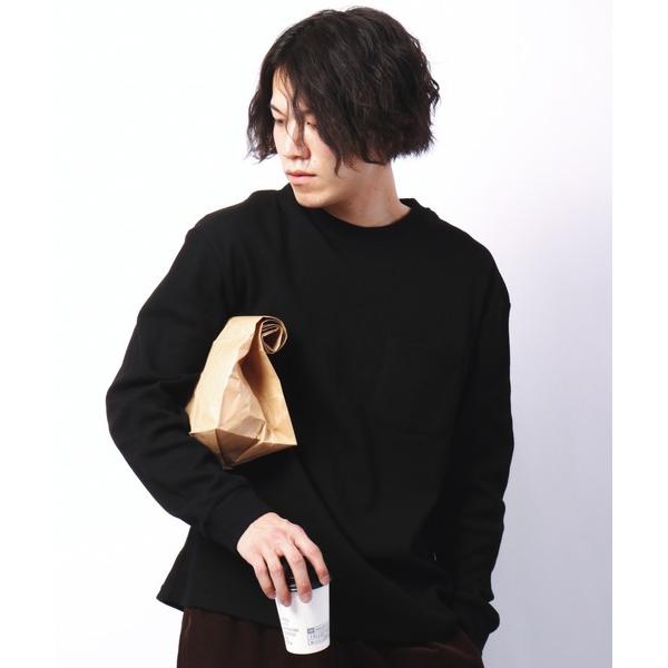 tシャツ ワッフル生地 胸ポケットロンT メンズ レディース