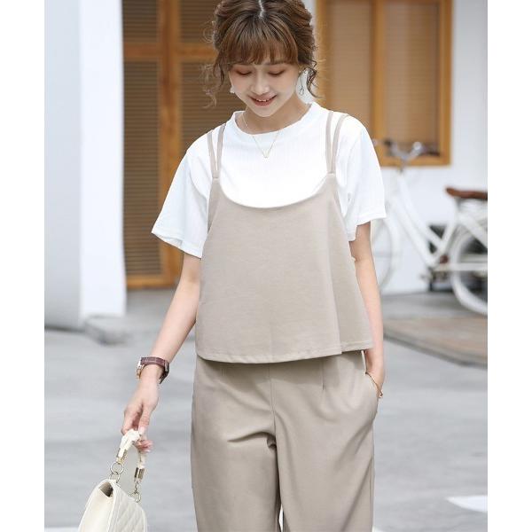 サロペット オーバーオール バッククロスキャミオールインワン レディース