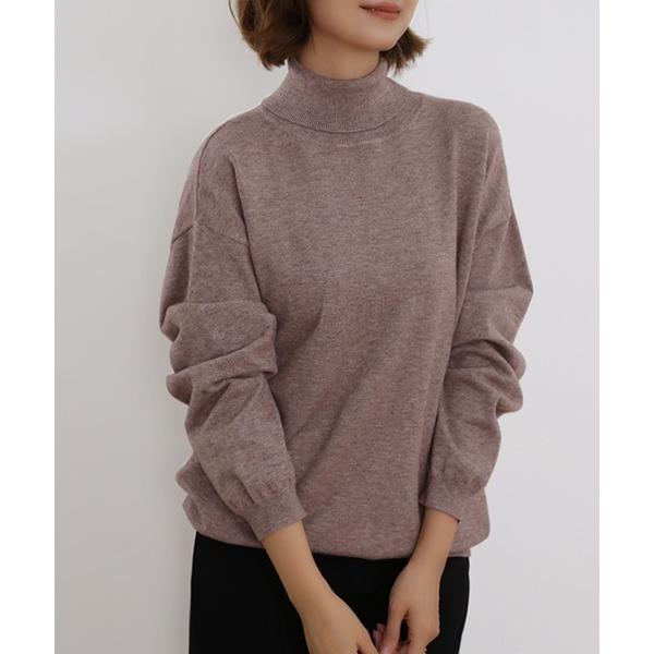 ニット セーター カシミヤタッチニット セーター タートルネック レディース