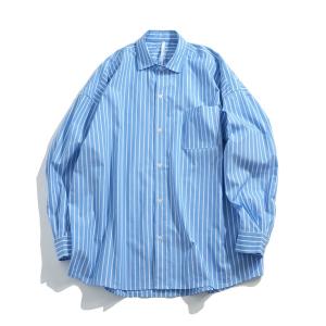 シャツ ブロードビッグ レギュラーカラー 無地 ストライプシャツ/レディース メンズ メンズ レディース