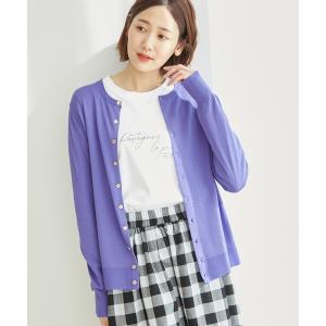 カーディガン 「WEB限定カラー:ネイビー」UVカット＆洗濯機OK/クルーネックカーディガン