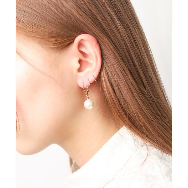 ピアス 「MUSES」オーバル淡水パールフープピアス レディース
