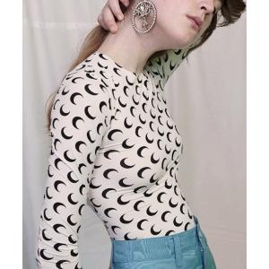 tシャツ ムーンプリントトップス レディース
