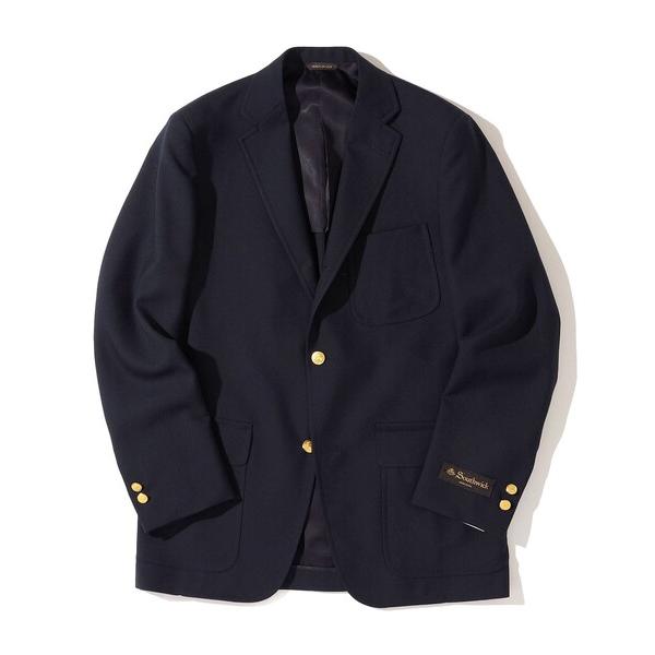 ジャケット テーラードジャケット Southwick: CAMBRIDGE ウール ネイビー ブレザ...