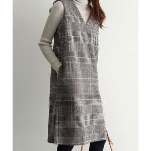 ジャンパースカート チェックジャンパースカート ミディアム丈