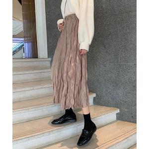 URGE：（アージコロン） スカート 「URGE：」しわ プリーツ加工 フレア