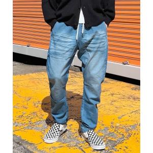 ジーンズ カットデニムジョガーパンツ テーパードパンツ イージーパンツ スウェットパンツ スリム  メンズ ヴィンテージ加工 メンズ