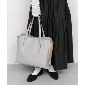 トートバッグ サイドジップ バイカラートートバッグ (L) A4サイズ対応可 レディース