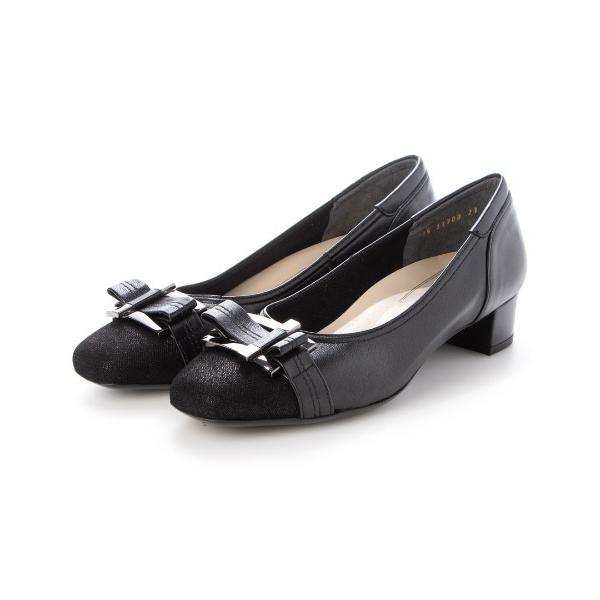 パンプス 「3E」バックリボンモチーフパンプス
