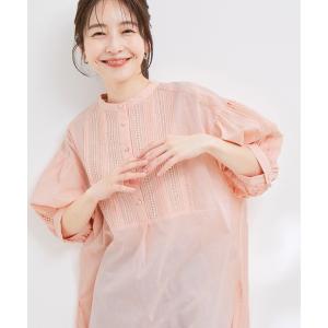 シャツ ブラウス 「WEB限定」「追加生産」ピンタック＆レースで主役級。コットンチュニック レディース